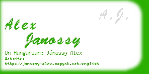 alex janossy business card